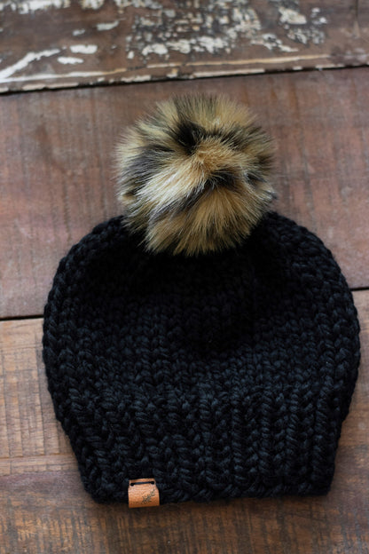 Custom Knitted Toddler Beanie with Pom Pom
