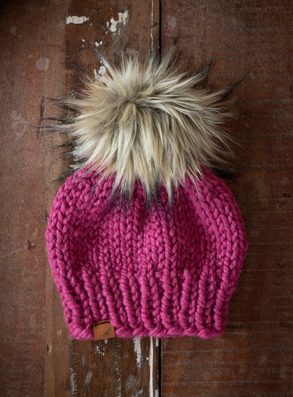 Custom Knitted Toddler Beanie with Pom Pom