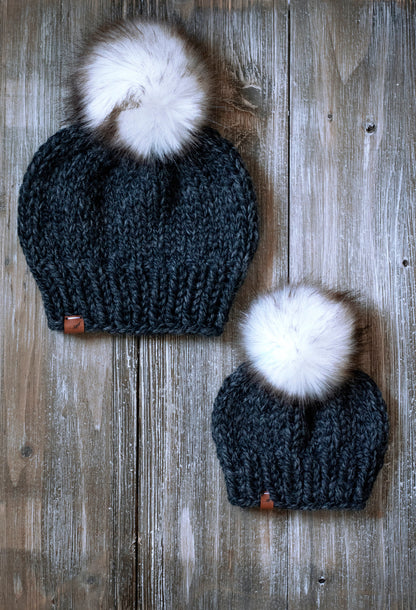 Custom Mommy and Me Knit Hats with Pom Pom | Bestseller For Matching with Mommy