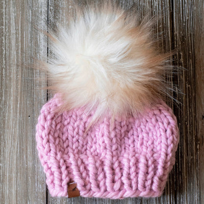 Personalized Baby Knit Hat with Pom Pom | For Baby, Toddler and Child