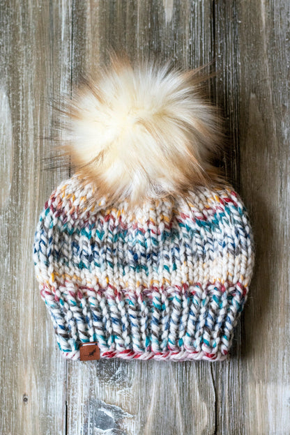 Custom Knitted Toddler Beanie with Pom Pom