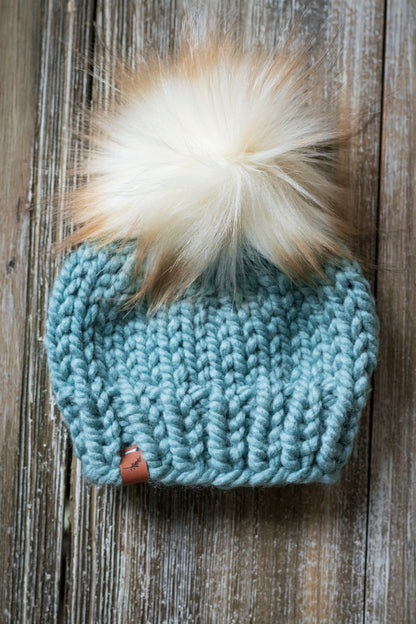 Personalized Baby Knit Hat with Pom Pom | For Baby, Toddler and Child