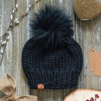 Custom Knitted Toddler Beanie with Pom Pom