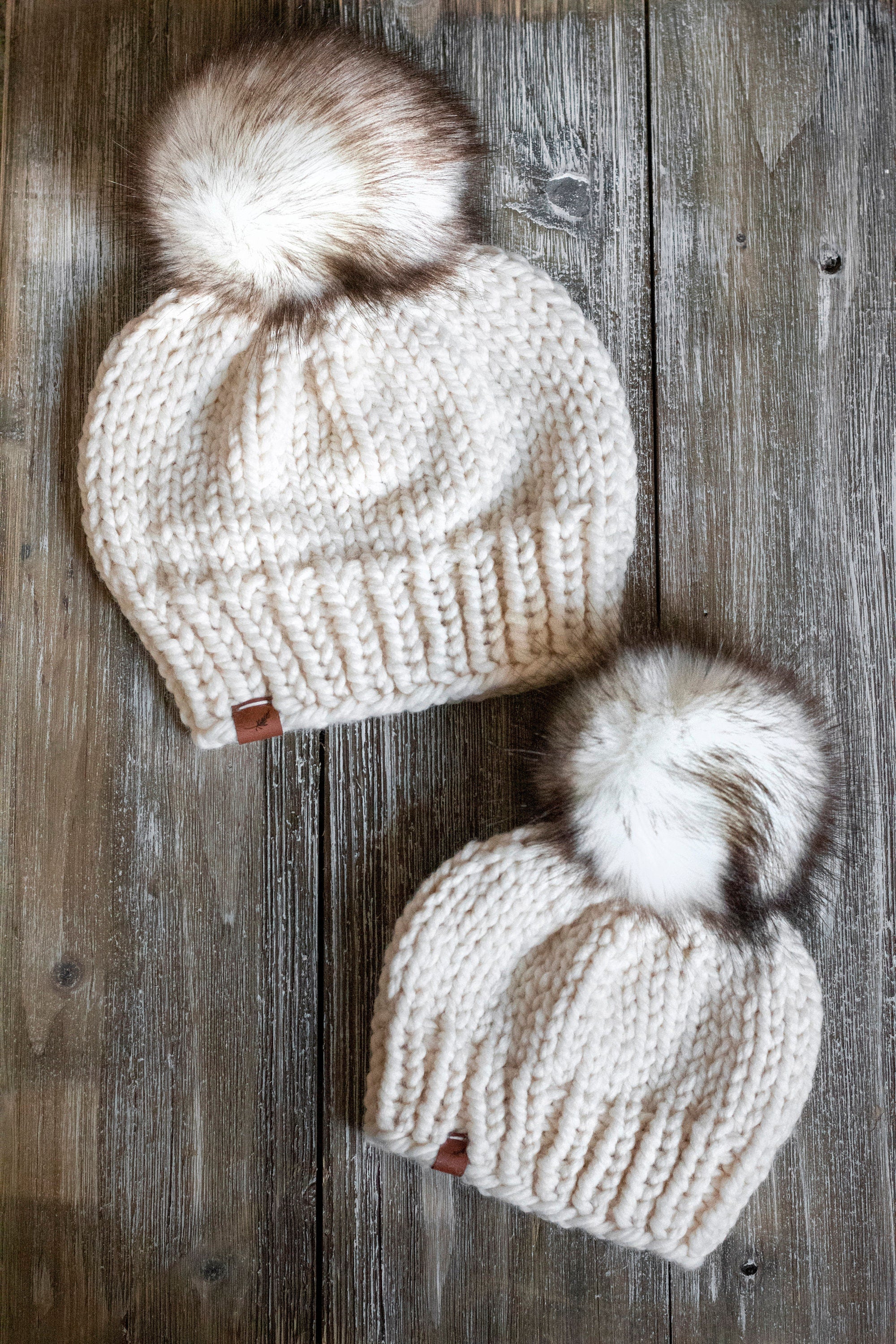 Mommy and me hot sale pom pom hats