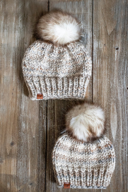 Custom Mommy and Me Knit Hats with Pom Pom | Bestseller For Matching with Mommy