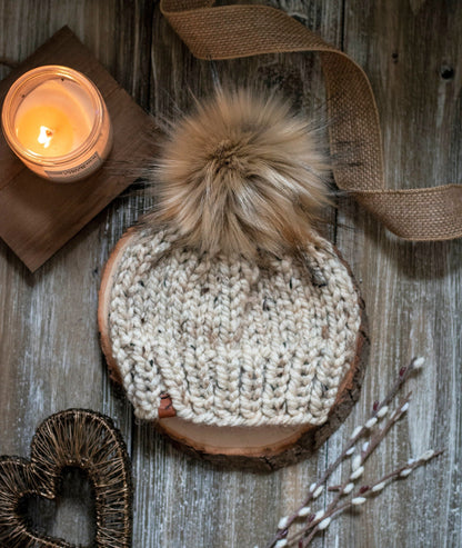 Custom Knitted Toddler Beanie with Pom Pom