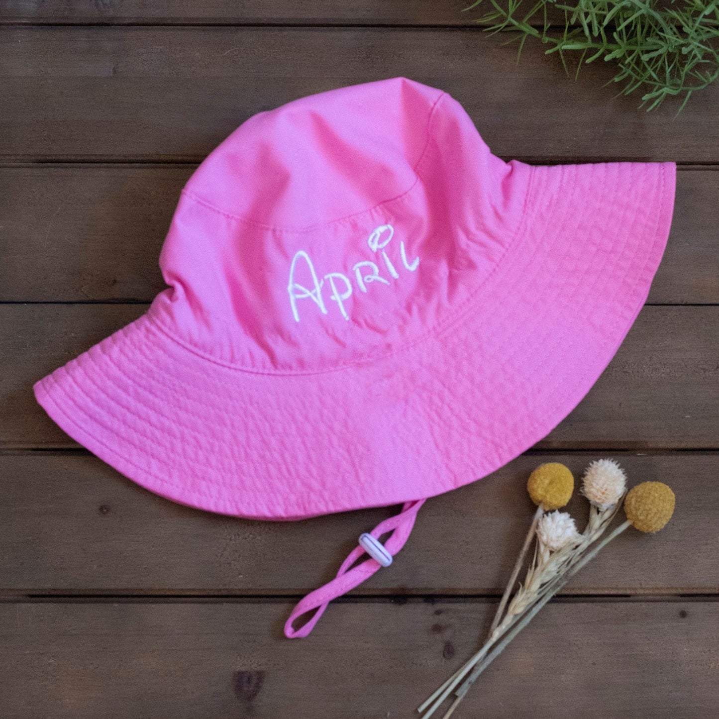 Baby Girl Sun Hat Personalized with Name | Embroidered Bucket Hat | For Baby and Toddler